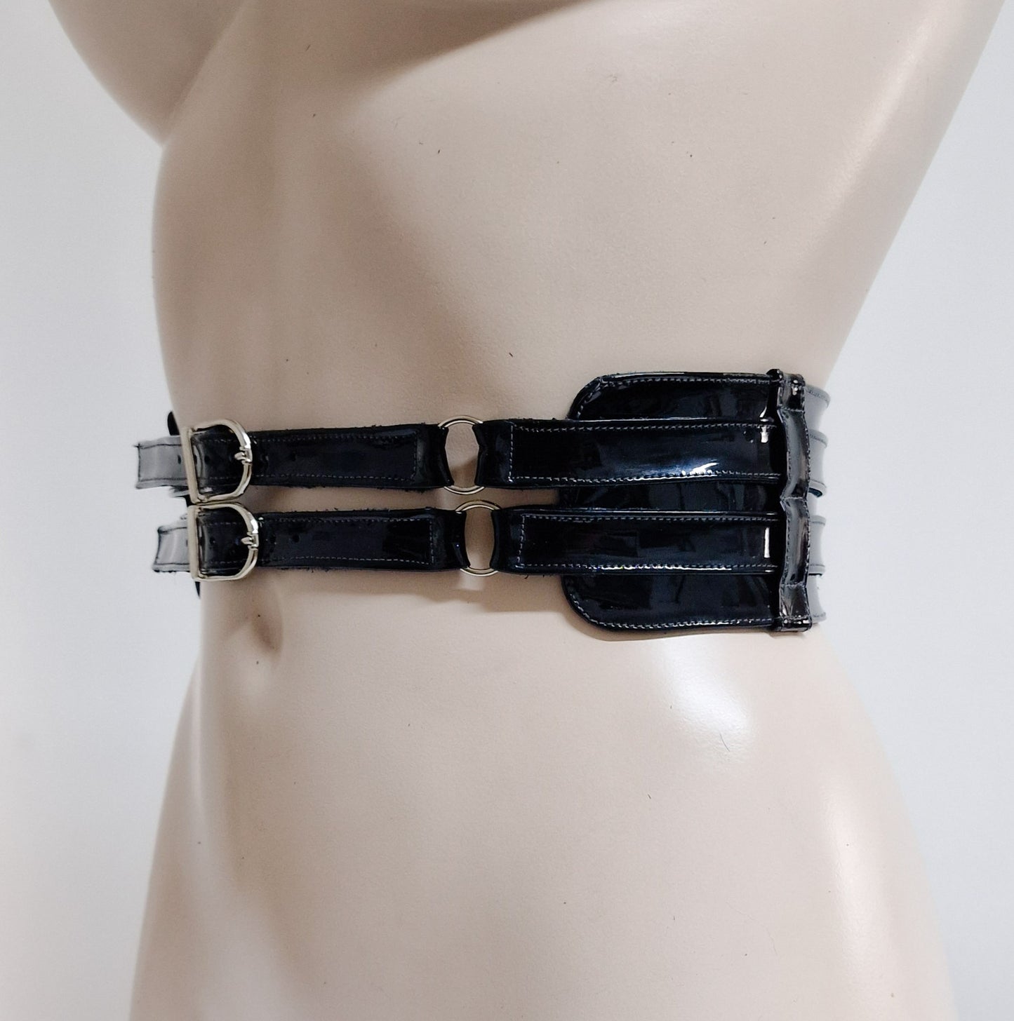 Belt with silver hardware.