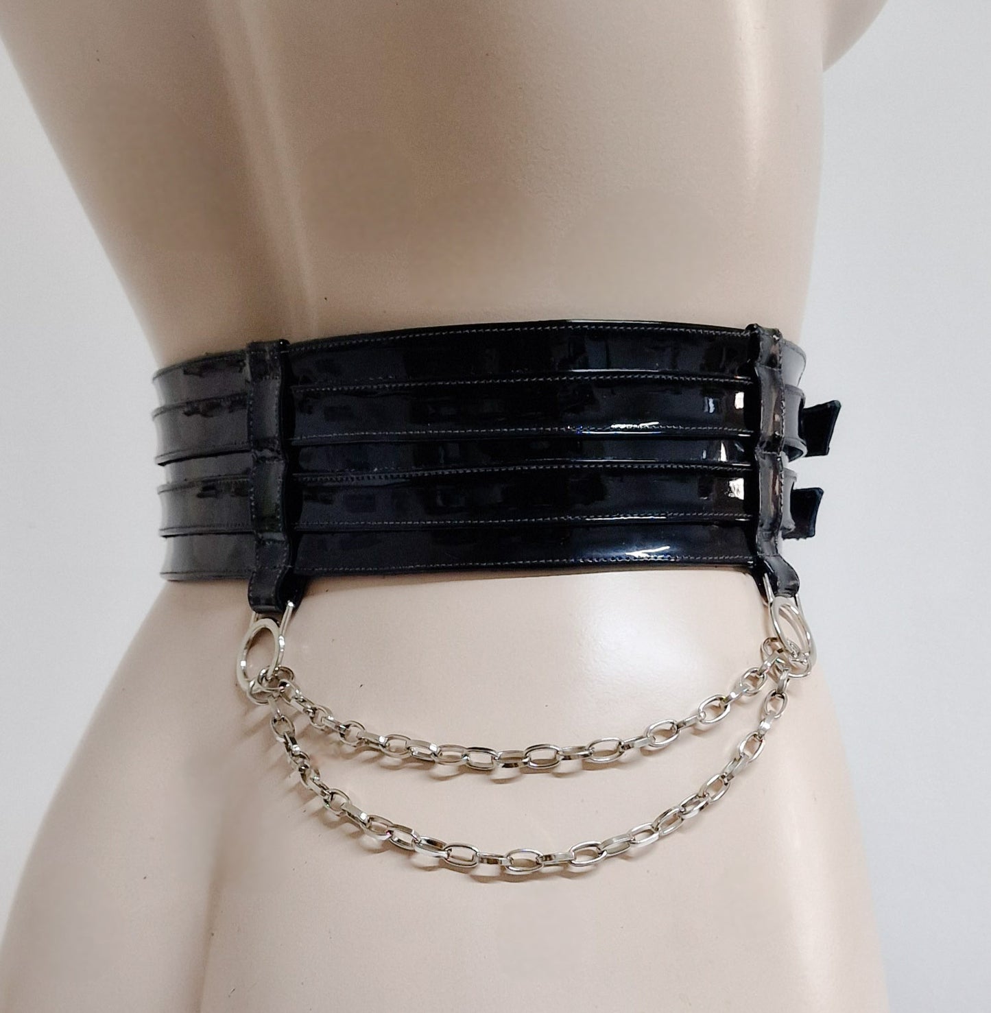 Belt with silver hardware.