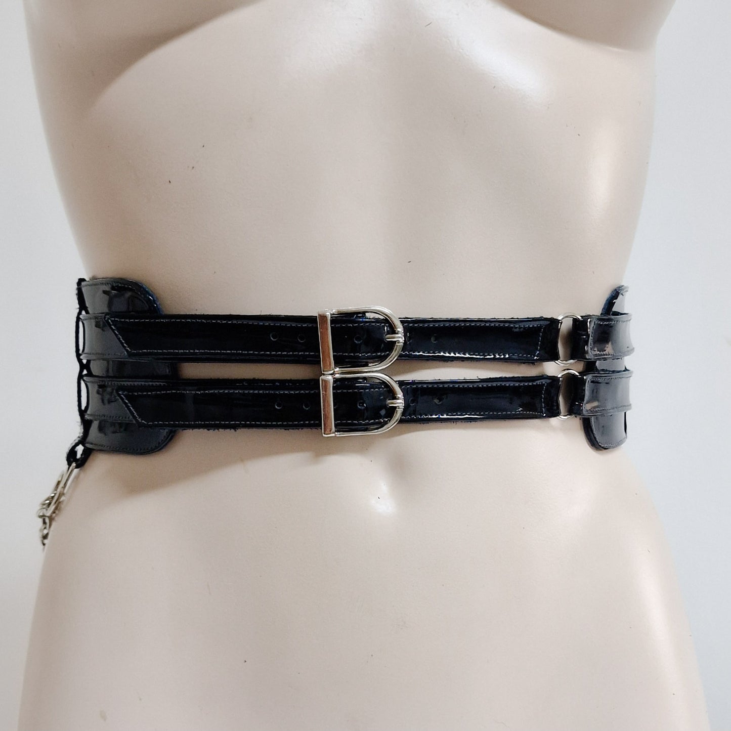 Belt with silver hardware.