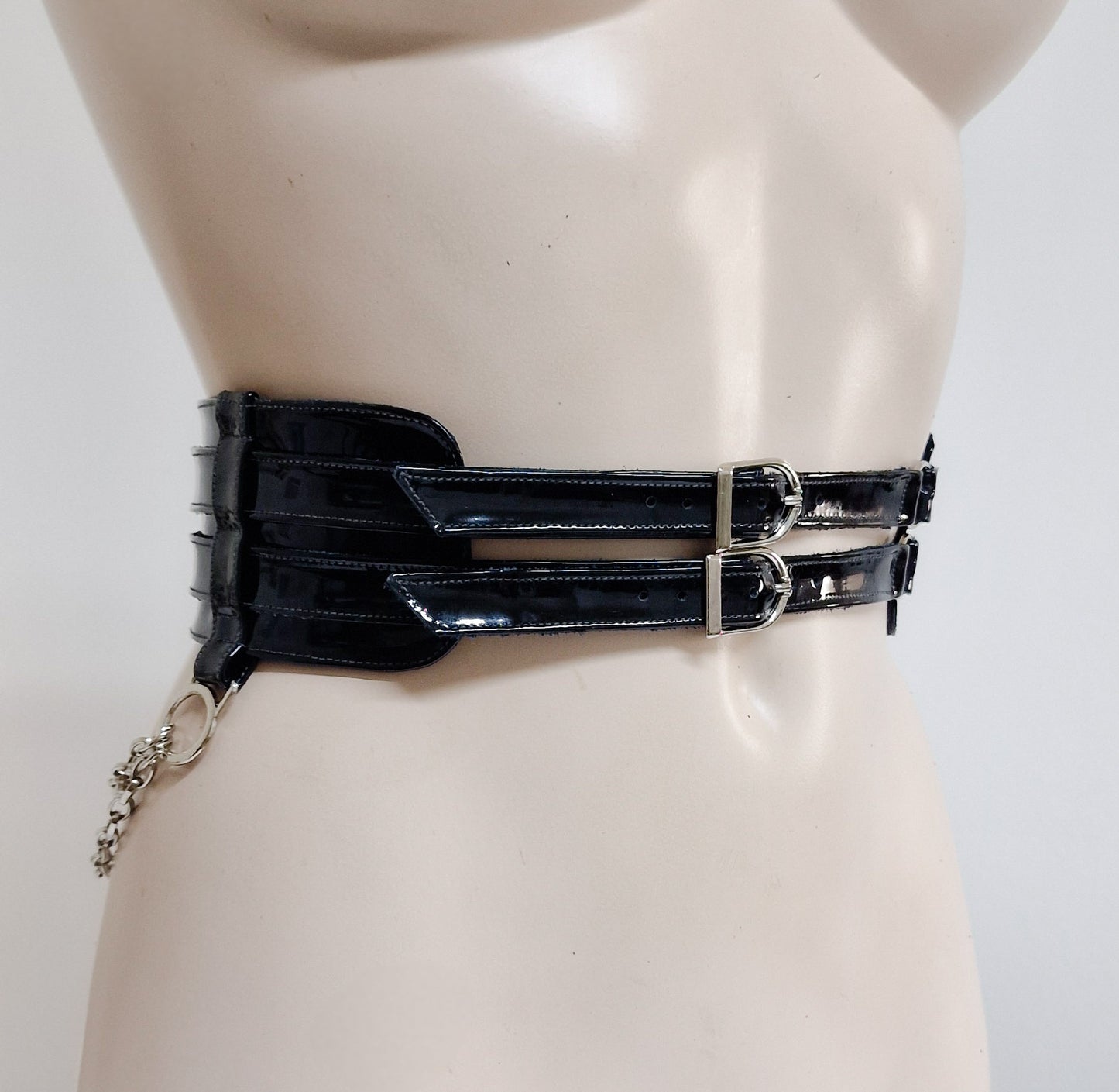 Belt with silver hardware.