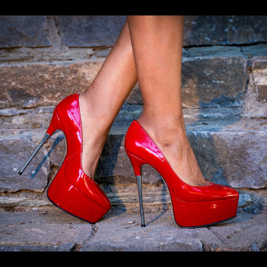 "Linda" Classic Pumps with Metal Stiletto Heel. (Custom made)